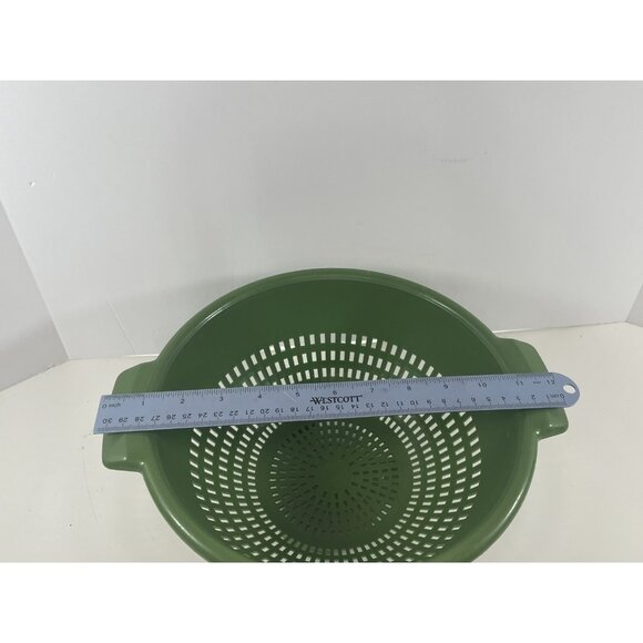 Vintage Villaware Avocado Green Colander Unbreakable Strainer Federal Housewares - Picture 9 of 11